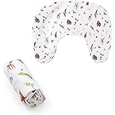 Boppy Nursing Pillow Cover - Soft, Hypoallergenic Washable Microfiber Bottle & Breastfeeding Pillow Covers (Redesigned Feeding Pillow Sold Separately) - Neutral Plants and Animals