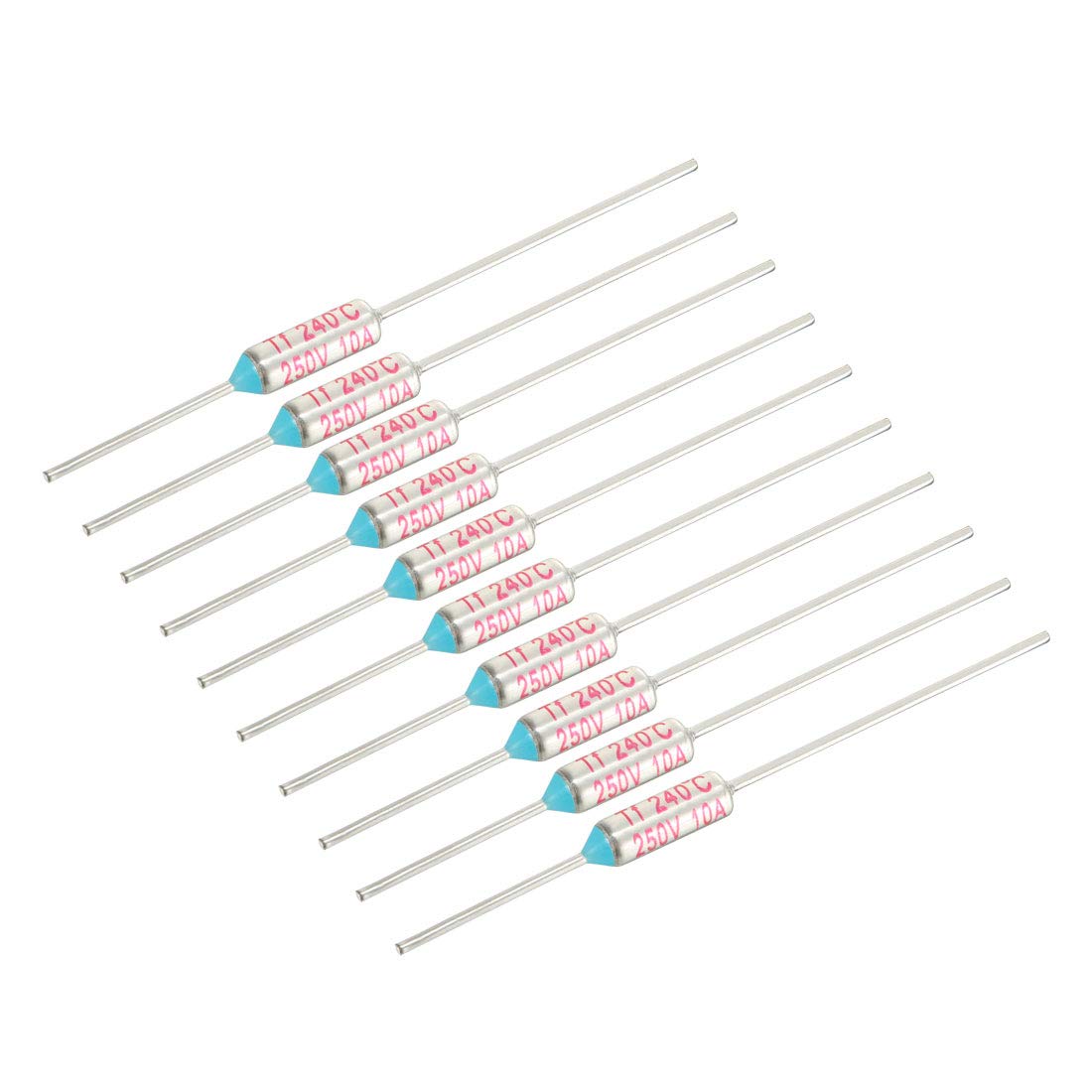 Sourcingmap 250V 10A 240℃ Celsius Circuit Cut Off Temperature Thermal Fuse 10 Pcs