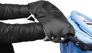 Handwärmer, Mture Handschuhe Handmuff Muff mit Fleece Innenseite, wasser- und windabweisend, atmungsaktiv Fingerwärmer, Universalgröße für Kinderwagen, Buggy, Radanhänger - Schwarz