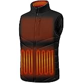 DEOLAX Men's Heated Vest with USB-C Rechargeable Battery Lightweight Waterpoor Soft Shell Quilted Heating Vest for Men