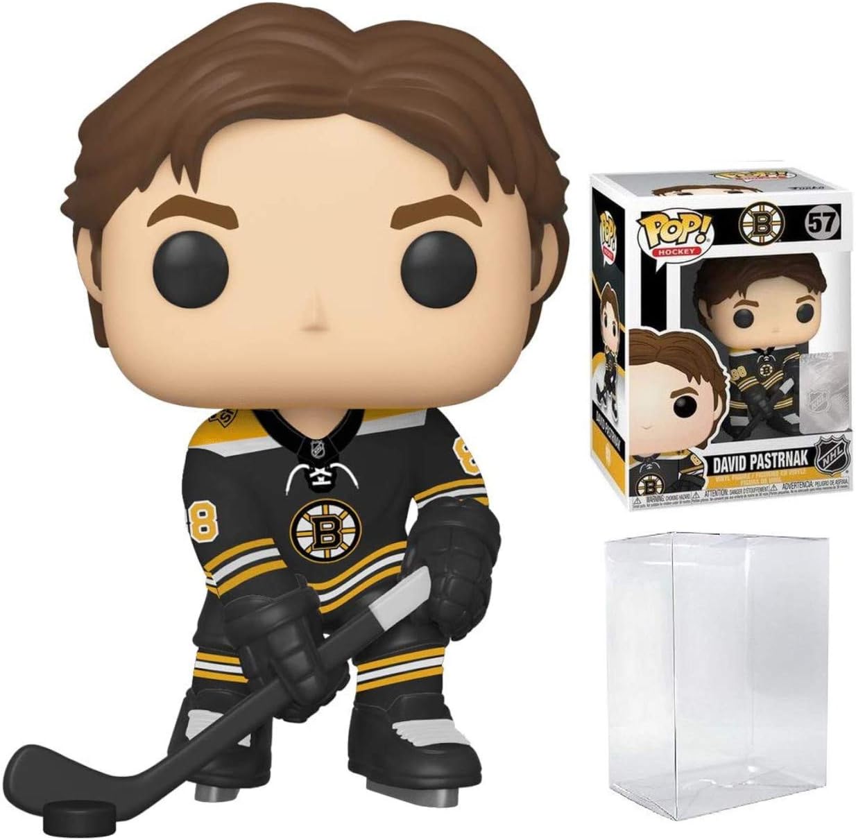 POP! Sports NHL David Pastrnak Boston Bruins Home Jersey Action Figure (Bundled with Pop Shield Protector to Protect Display Box)