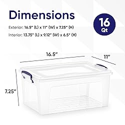 Superio Clear Storage Boxes with Lids, Plastic