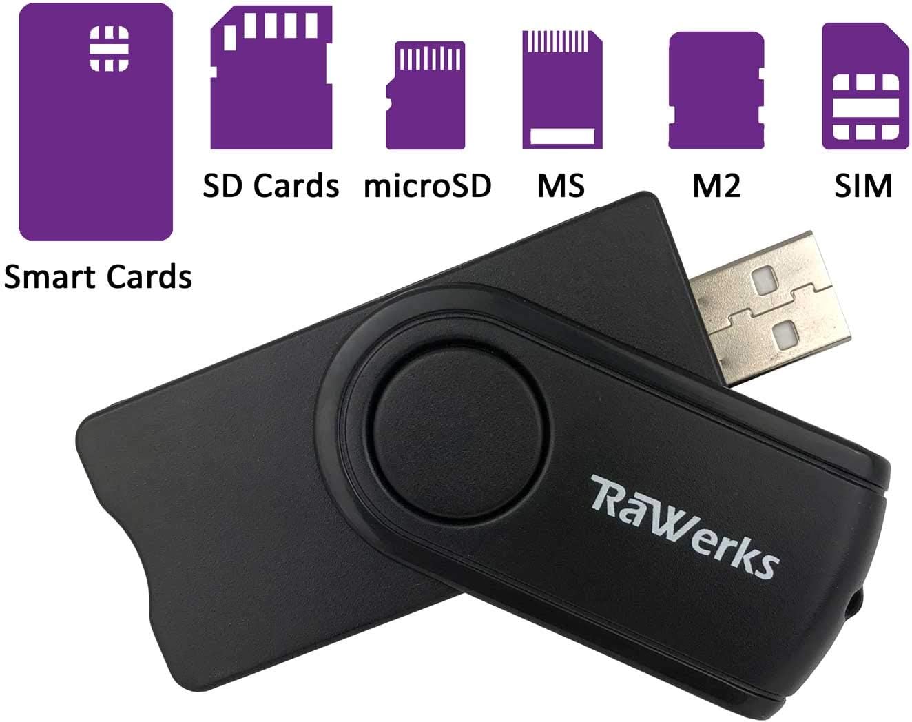 RaWerks SIM Card Reader with SIM Adapters, SIM Deleted Text Recovery