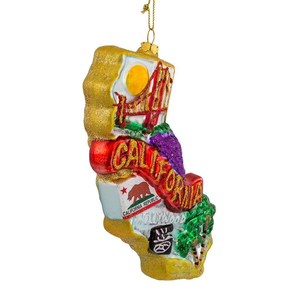 Kurt Adler T0738 California Glass Ornament, 6-1/2-Inch