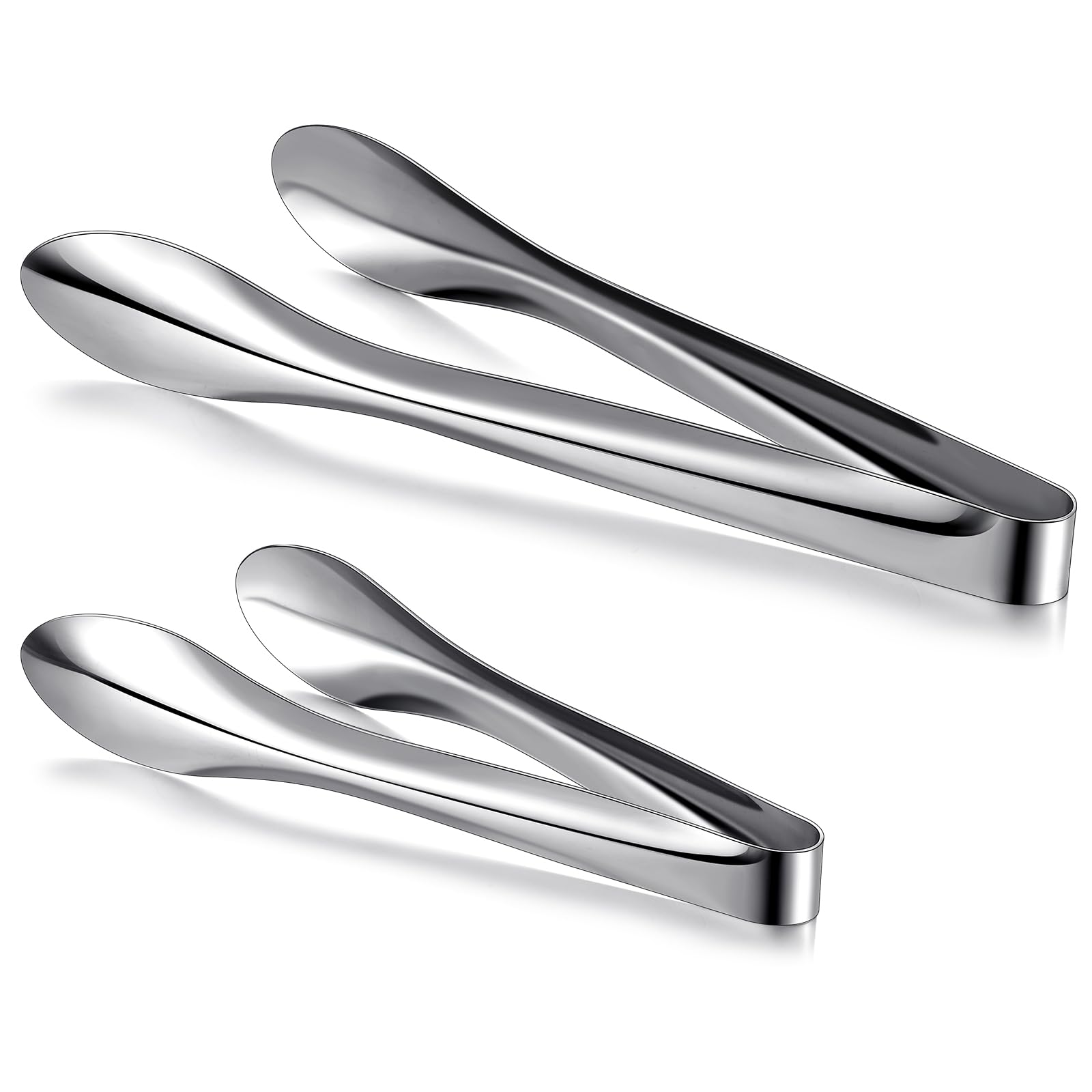 Photo 1 of Yiyiring 2 Pack 9 Inch and 12 Inch Serving Tongs Polished Stainless Steel Buffet Silver Tongs Heavy Duty Kitchen Food Tableware Set for Cooking Salad Party Picking up Ice Appetizers and More