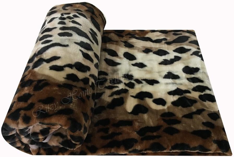 Faux fur throws fleece blanket mink animal sofa bed soft warm large