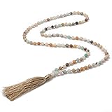 BALIBALI 6MM Mala Beads Necklace Natural Stone