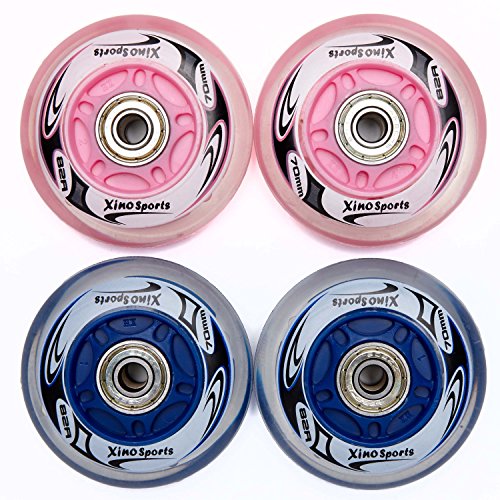 Read About Rollerblade Replacement Wheels with LED Illuminating Lights, Bearings Included, Pack of 2...