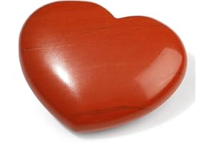 MAIBAOTA 45 mm Red Jasper Crystal Heart Stone Natural Healing Crystals Gemstone Big Heart Shaped Rocks Polished Love Stone Pa