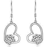 POPKIMI Cute Animal Dangle Earrings Animal Jewelry Birthday Christmas Gifts for Women Sterling Silver Crystal Opal Earrings