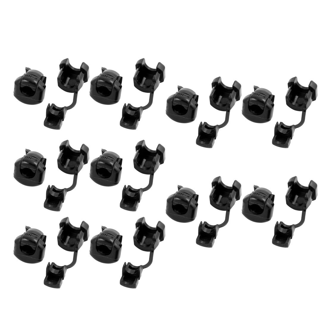 sourcingmap 20Pcs 6N-4 Round Cable Wire Strain Relief Bush Grommet 14mm Diameter Black