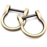 U Shape Horseshoe D-Rings, 10 PCS DIY Leather Craft Key Holder Purse Accessories (Brushed Brass,0.7")