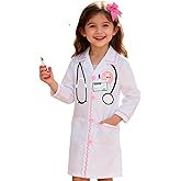 Davsolly Doctor Costume for Kids Veterinarian Costume for Girls Doctor Dress Up Vet Lab Play Halloween