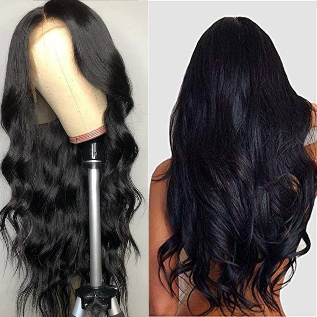 Ali Moda Malaysian 360 Body Wave Lace Frontal Wigs 150% Density Pre Plucked With Baby Hair Bleached Knots Cap Wigs Human Virgin Hair Nature Hairline 22 inch