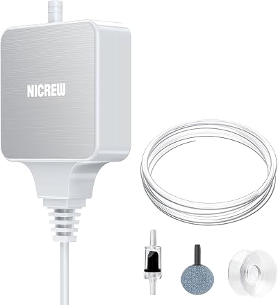 NICREW Air Pump Nano Silent Ultra Quiet 33dB 18 L/h 1.5W for 40L