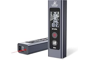 GOTMEET Laser Measurement Tool 50M/165Ft, Digital Laser Distance Meter with Type-C Rechargeable, M/in/Ft Unit Switching, Backlit LCD Display, Measure Distance/Pythagorean/Area/Volume