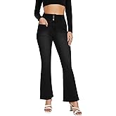CROSS1946 High Waisted for Women Stretch Classic Bootcut Flare Denin Jeans with Front Patch Pockets