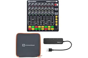 Novation Launch Control XL MIDI USB Ableton Live Controller Bundle with Case and 4 Port USB Hub