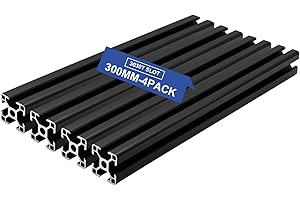 Seekliny 3030 Aluminum Extrusion T-Slot 300mm Black 4 Pack European Standard 30x30 Extruded Aluminum T-Slotted 30 Series Aluminum Profile