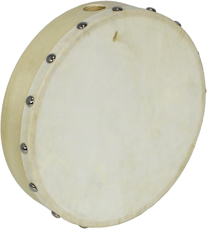 A-Star 8 inch Handheld Pre-Tuned Hand Drum, Natural Skin Head, 20cm Diameter Frame Drum
