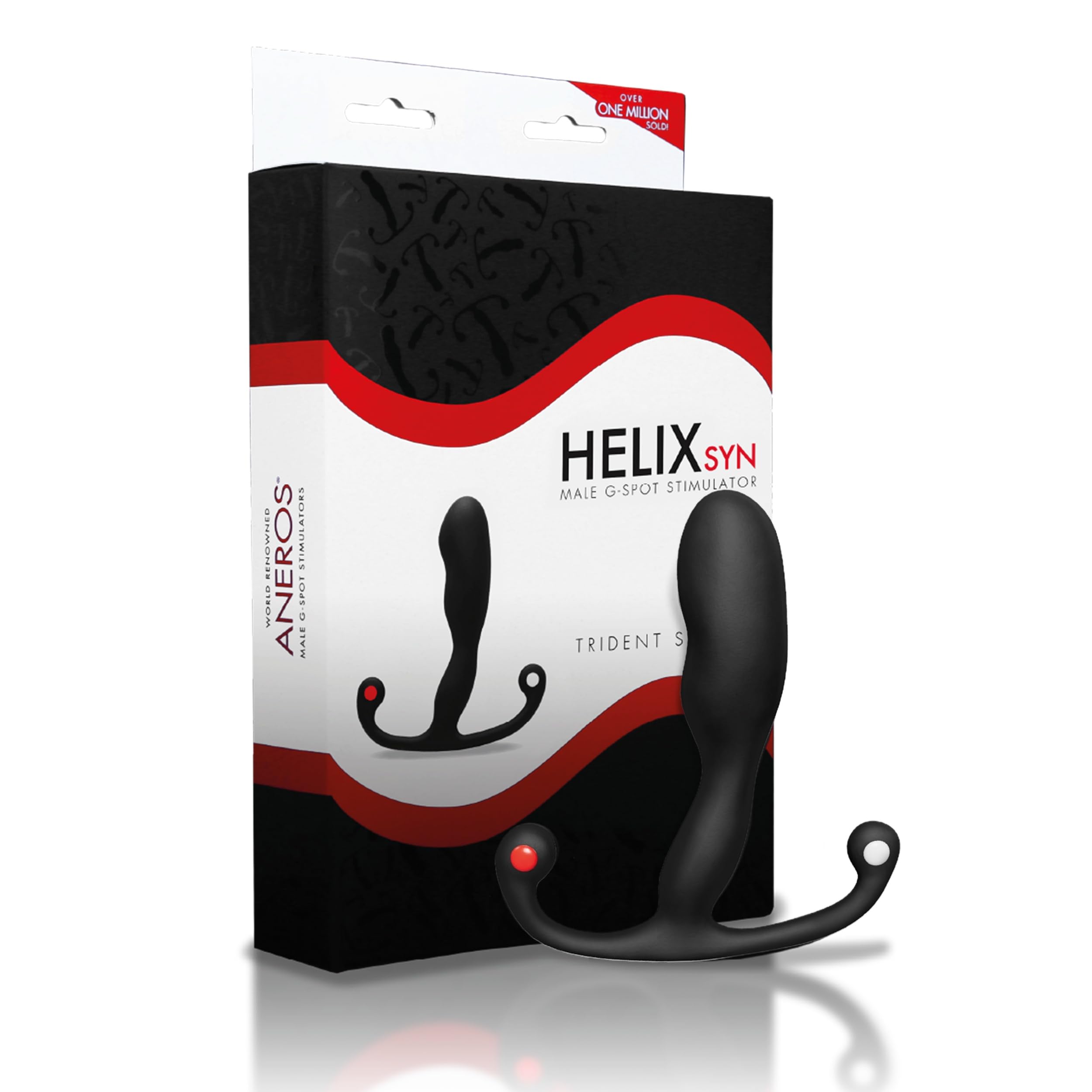 Aneros Helix Syn Trident New Edition Male G-Spot Stimulator/Prostate Massager, Black/Red