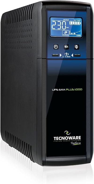 Tecnoware Power Systems Exa Plus 1000VA UPS AVR USB RJ11 RJ45