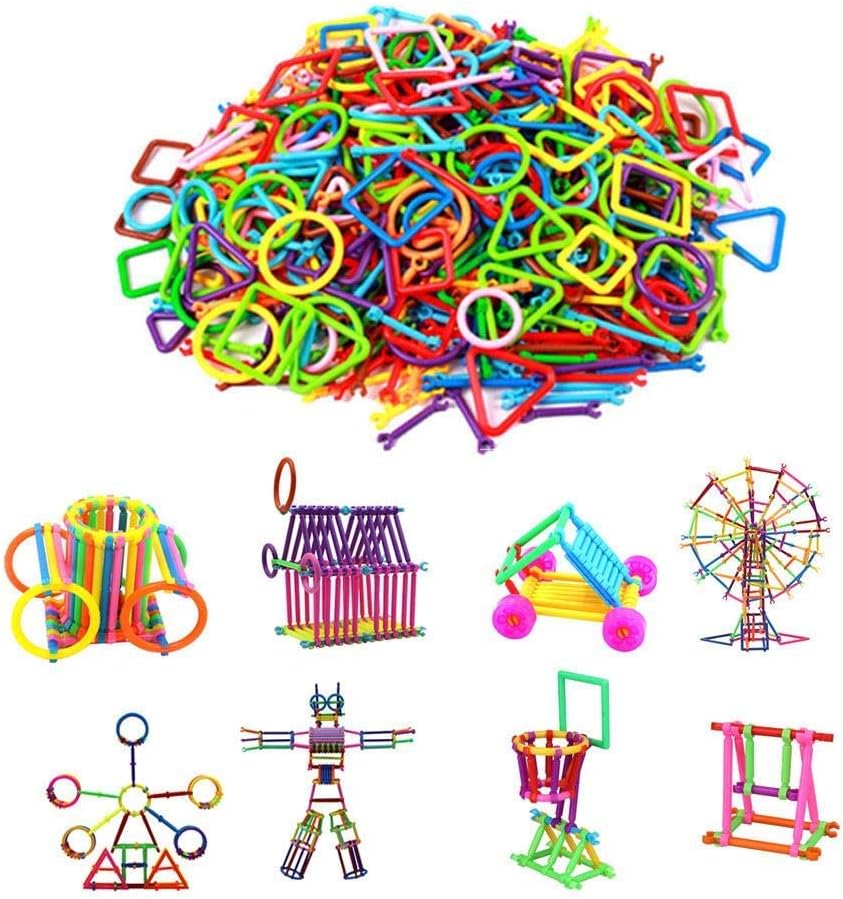 NSinc - 500g/Bag Kids Assembled Building Blocks DIY Smart Sticks, Plastic Toy Kids Construction Blocks Building Sticks Toy Fun 3D Construction Interlocking Stick Playing Stacking Bricks