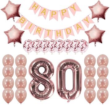 80th Birthday Decorations Party Supplies Happy Birthday Banner