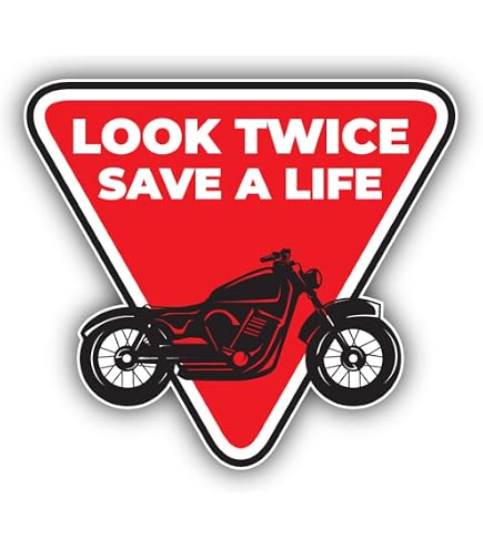 Autocollant Vinyle "Look Twice Save A Life" - Découpe Précise, Qualité Haute, étanche