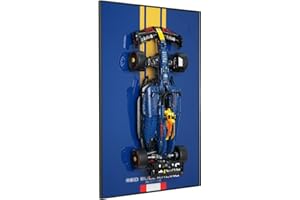 popbricks Display Wall Mount Frame for Lego Technic Red Bull Race Car 42206 – Gift for Car Model Collectors, Transform Your Build into Wall Art in Office, Garage, or Display Room (Only Board, 32"x20")