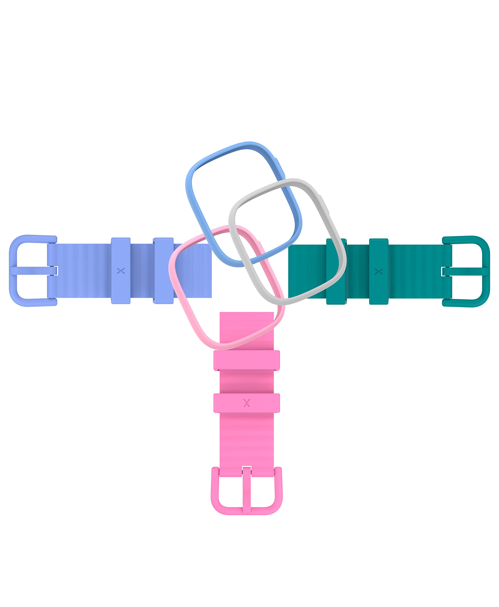 XPLORA X6 Play Strap and Bezel Accessory Pack - including 3 adjustable straps and 3 bezels in different variations (HARMONY PACK)