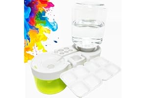 WZWXXQ 2025 New Paint Brush Cleaner with Paint Tray, Water Circulation Brush Rinser with Brush Holder, Watercolor/Oil and Water-Based Paint Brush Cleaner Tool, Gift for Artist Beginners