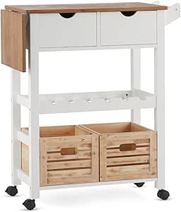 miaVILLA Carro carrito de cocina auxiliar con cajones, verdurero con