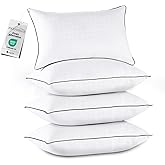 JOLLYVOGUE Pillows Standard Size Set of 4, Collection Bed Pillows for Sleeping, Hotel Quality Pillows for Side, Back and Stomach Sleepers, Soft Supportive Oeko-Tex Certified Down Alternative Filling