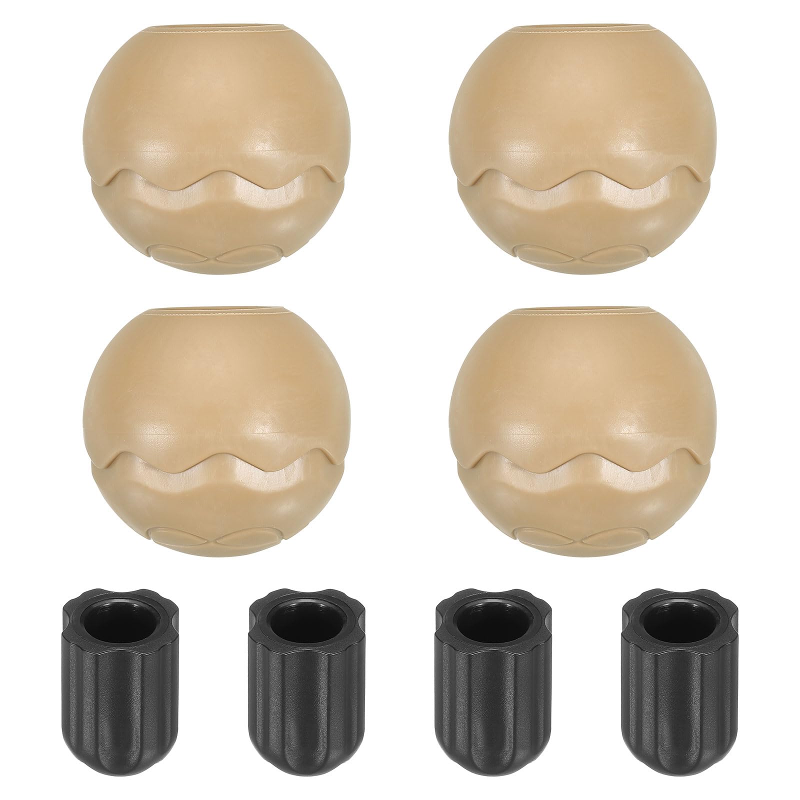 PATIKIL 0.51 Inch Chair Feet Replacement, 4 Pack TPE Outdoor Camping Chair Leg Tips Ball Cap Folding Chair Legs Floor Protectors Stability on Rugged Fit for 0.51"(13mm) Chair Feet, Beige