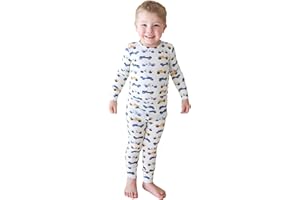 Posh Peanut Boys Pajamas - PJs for Kids Made of Soft Viscose from Bamboo, Long Sleeve Toddler PJs & Matching Boys Pajama Sets
