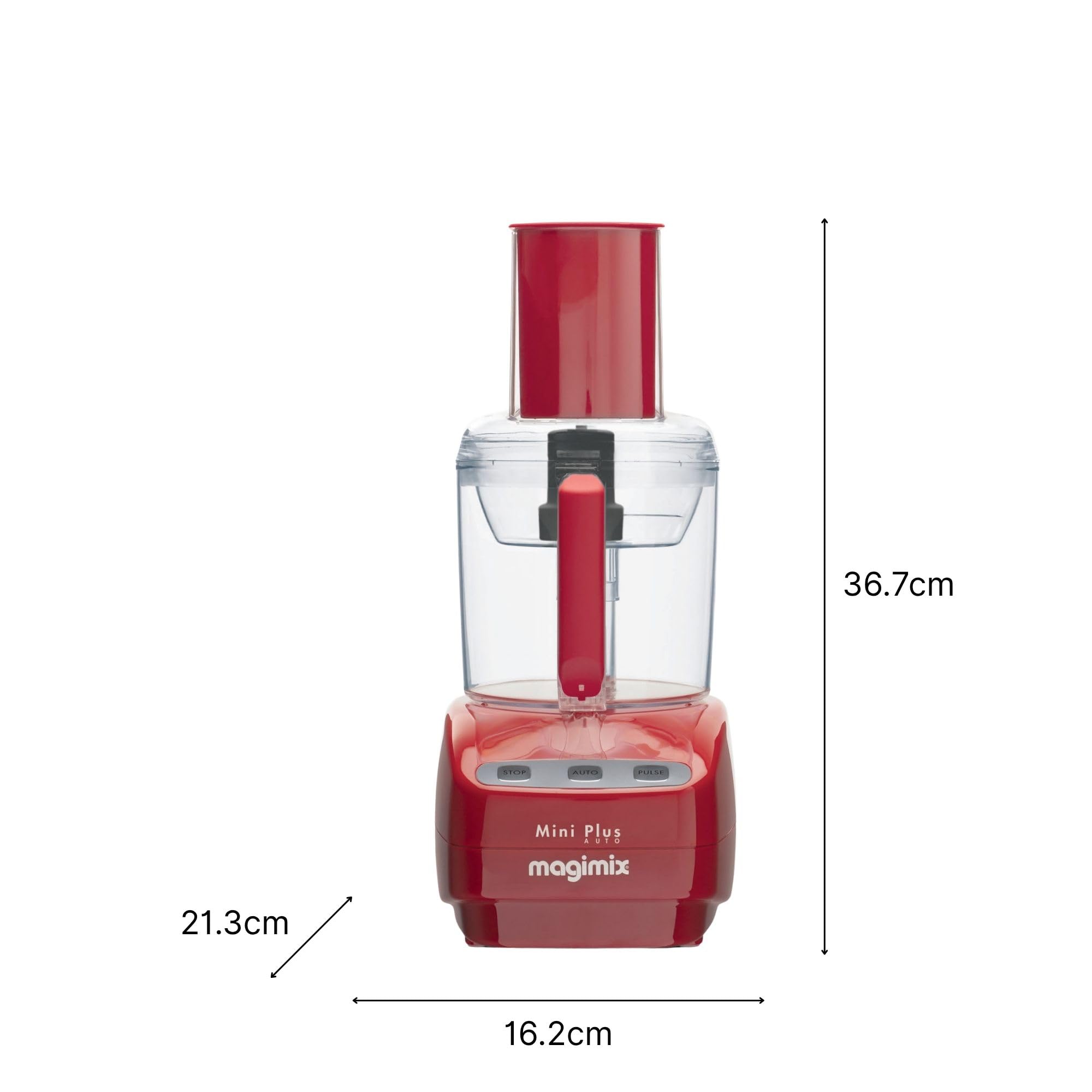 magimix Küchenmaschine – Kompakte 400W Multifunktions-Küchenmaschine mit 2 Schüsseln (1,7L & 0,5L), Edelstahlmesser, Reibe- & Schneidescheiben, Mixerfunktion, Rot 2