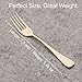 6 Piece Dinner Fork Set 7.3-inch Stainless Steel Table Forks Flatware Silverware Sets Cutlery Utensils Dinnerware Service for 6 Dishwasher Safe (Gold)