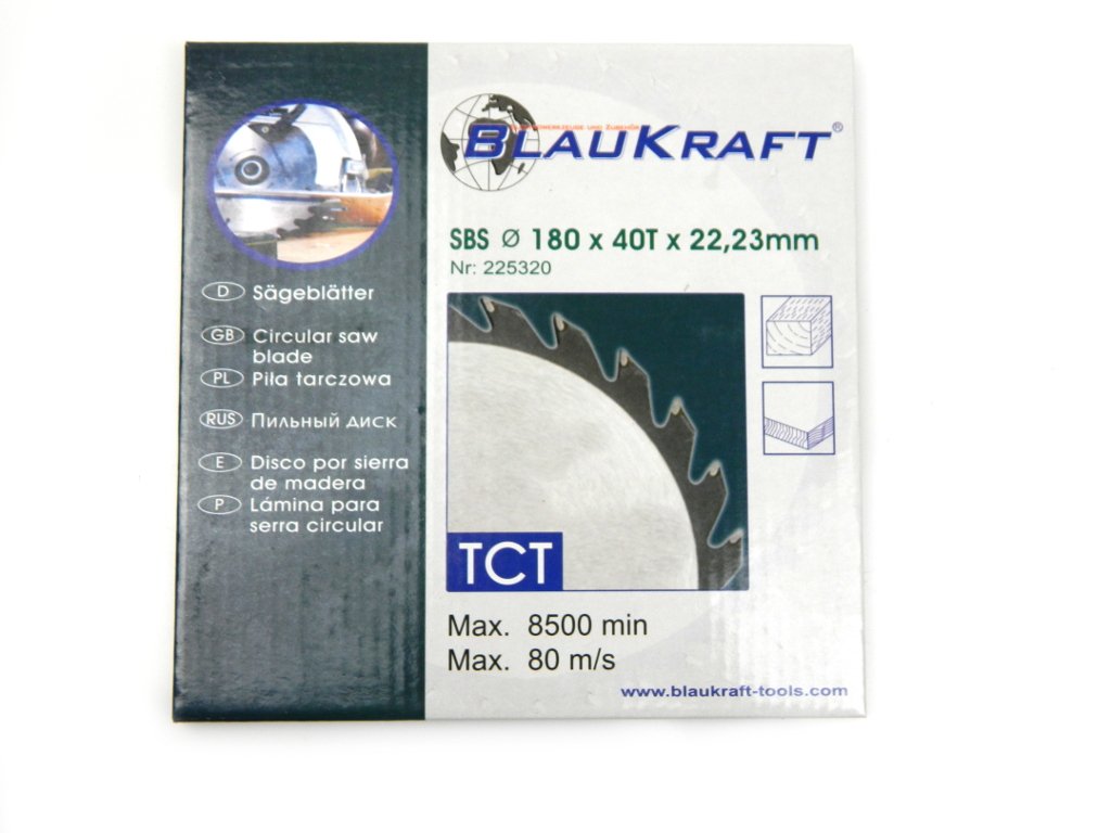 BLAUKRAFT Circular saw 180 x 40T x 22,23 For the wood