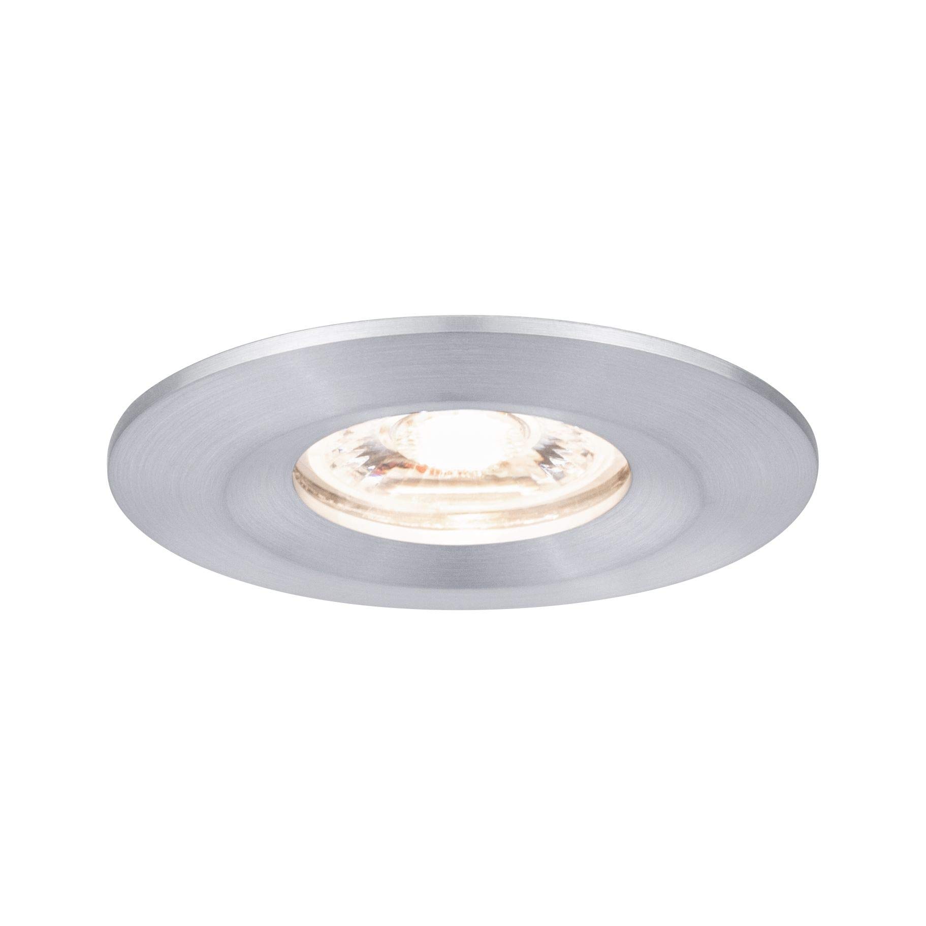 Paulmann 94304 Nova mini LED recessed luminaire Coin Round Rigid incl. 1x4 watt recessed Ceiling Spotlight Turned Aluminium recessed lamp Aluminium Warm White 2700 K