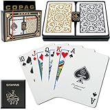 Copag Poker Size Regular Index 1546 Playing Cards 2 decks (Black Gold Setup)