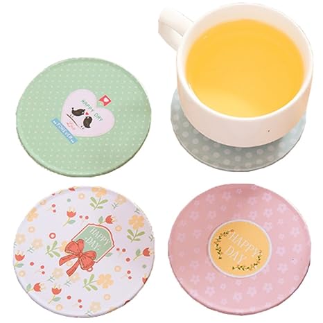 Amazon Comvip おしゃれ コースター コルク 小 ブリキ 断熱 パッド