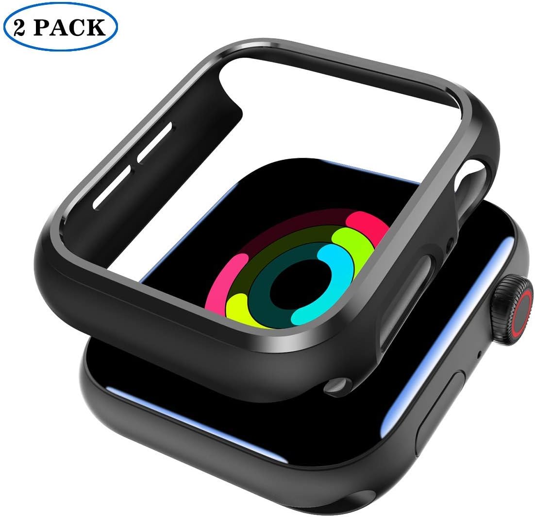SPORTLINK Apple Watch Case 44mm for Series 4/ Series 5 - Shockproof Anti-Scratch Thin Bumper Matte Hard Cover Case for iWatch Series 4 2018/ Series 5 2019 Edition (2 Pack)