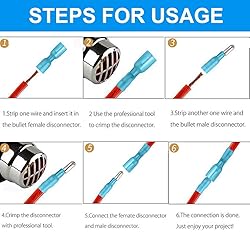 Teansic Heat Shrink Bullet Connectors, 100 Pcs