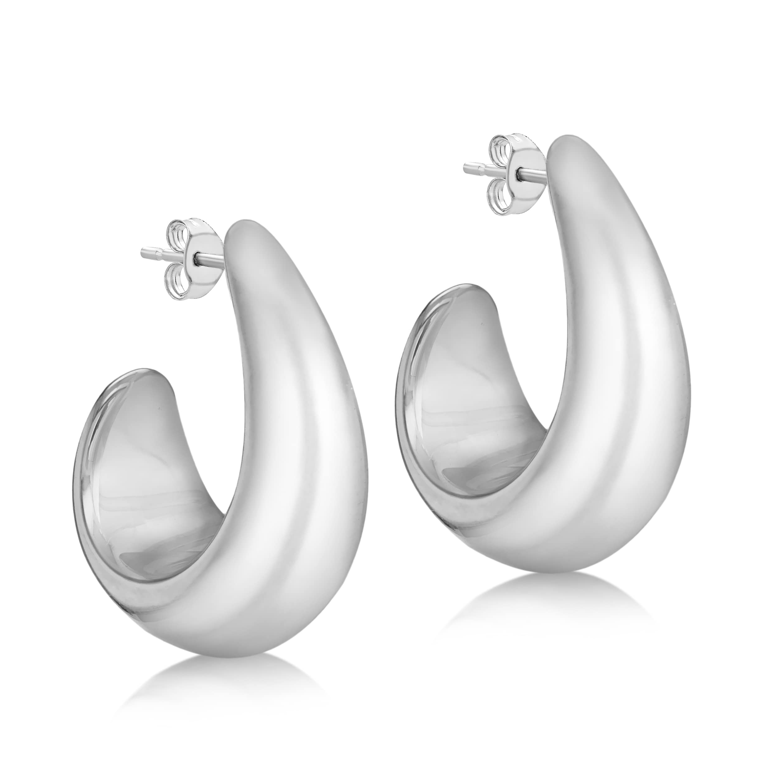 Tuscany Silver Women's Sterling Silver Graduated Curl Electroform Earrings