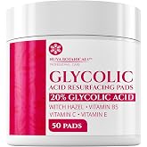 Nuva Botanicals 20% Glycolic Acid Face Pads with Vitamin C - 50 Pads | At-Home Chemical Peel Pads Exfoliate &amp; Clear Acne - Enriched with Vitamin C - Promotes Smooth &amp; Radiant Skin Texture
