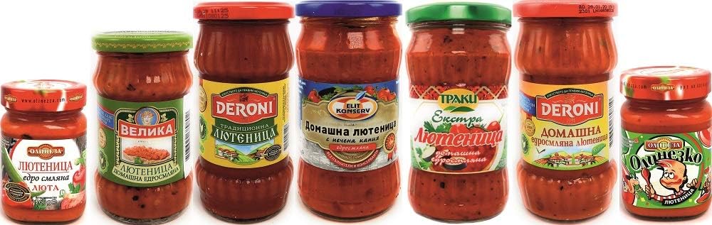 Mix of Traditional Bulgarian Vegetable Spread – LIUTENITSA, 7 pcs, 7 Different Types