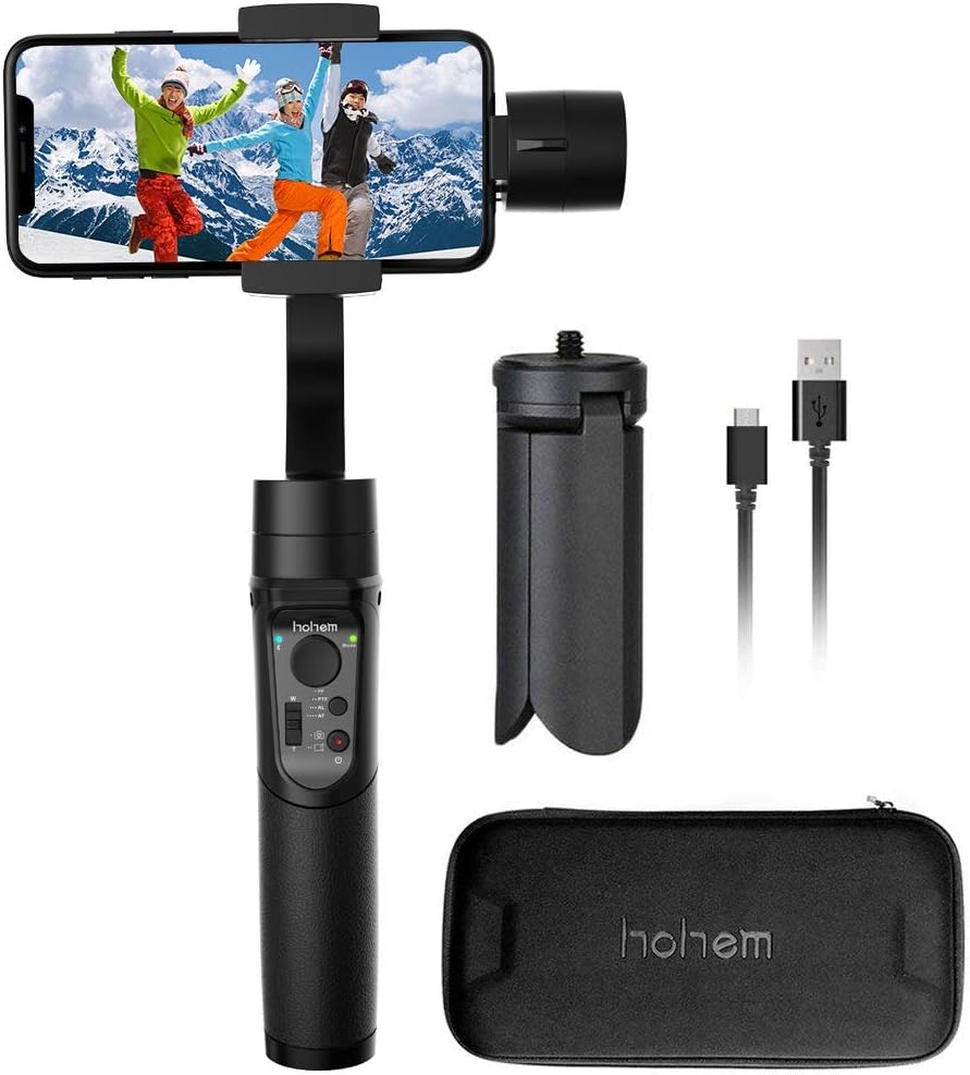 Hohem Smartphone Gimbal Stabilizer,iSteady Mobile Plus 3-Axis Handheld Phone Gimble with Face Object Auto Tracking for iPhone XS/XR/X/8/8 Plus,Samsung S10,S9,Note 9/8,Huawei P30