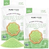 Pure Food Dye Free Green Sanding Sugar, 5 oz (2 Pack) | Holiday Sanding Sugar | Naturally Colored Decorating Sugar Sprinkles | Colored Sugar | Great for Baking and Decorating