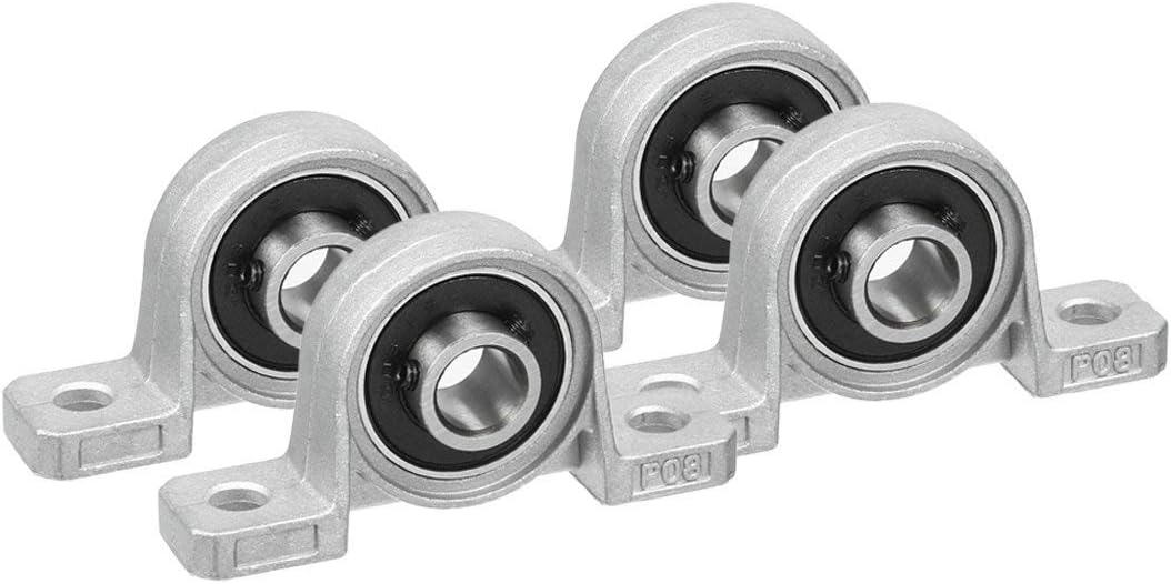 ARCELI 4pcs KP08 8mm Bore Zinc Alloy Inner Ball Mounted Pillow Block Insert Bearing